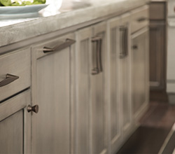 Berenson Hardware on Grey Cabinets